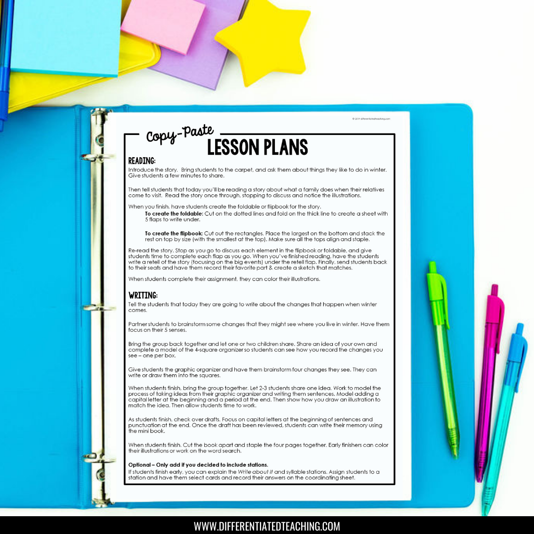 1st Grade Sub Plan Bundle: Emergency Substitute Plans for the Whole School Year - Differentiated Teaching with Rebecca Davies