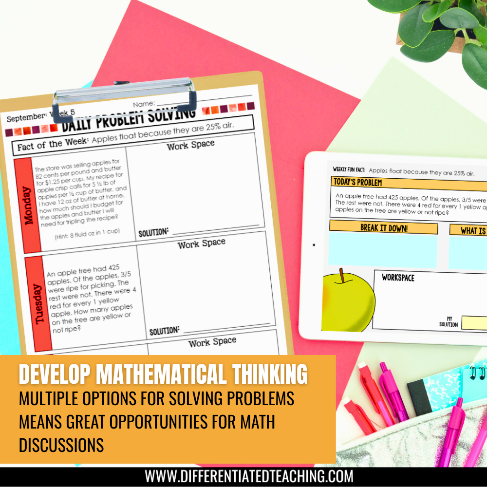 The 6th Grade Math Word Problem of the Day by Differentiated Teaching with Rebecca Davies offers daily story problems to boost math thinking and discussion, with worksheets and tools for engaging, hands-on 6th grade math practice.