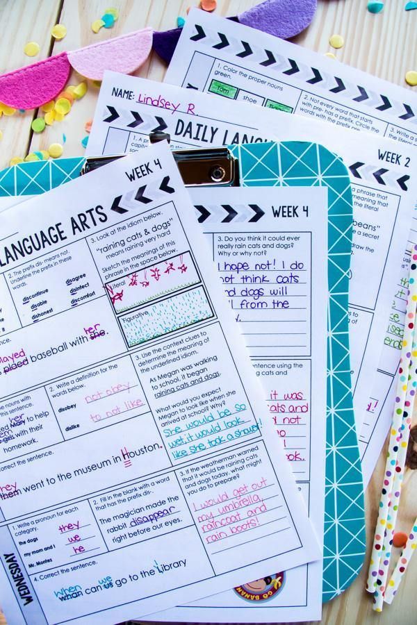 3rd Grade Daily Language Spiral Review - Differentiated Teaching with Rebecca Davies