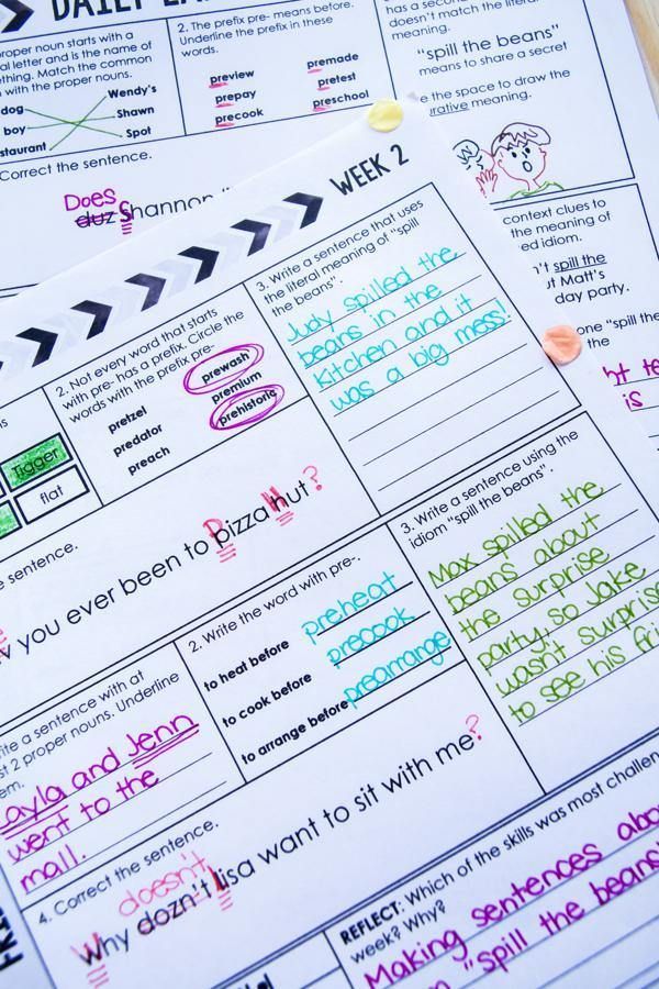 3rd Grade Daily Language Spiral Review - Differentiated Teaching with Rebecca Davies