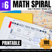 6th Grade Daily Math Warm Ups – Spiral Review & Bell Ringers