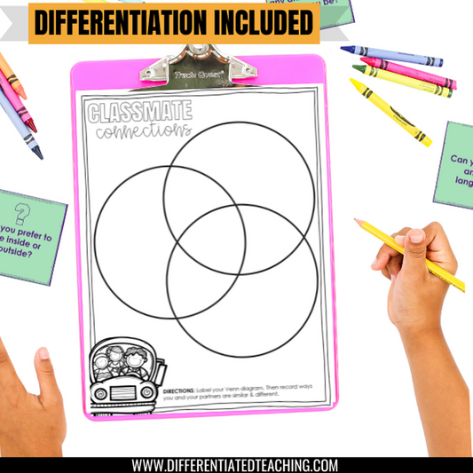 Class Connections: First Day of School Activity for Back to School Bulletin Board - Differentiated Teaching with Rebecca Davies