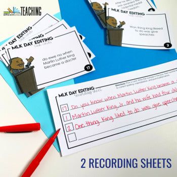 Martin Luther King Editing Task Cards - Differentiated Teaching with Rebecca Davies