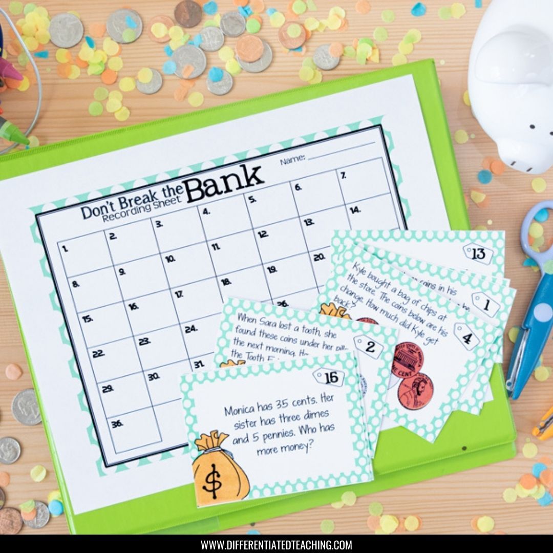 Money Task Cards: Counting Money, Making Change, & Problem Solving - Differentiated Teaching with Rebecca Davies