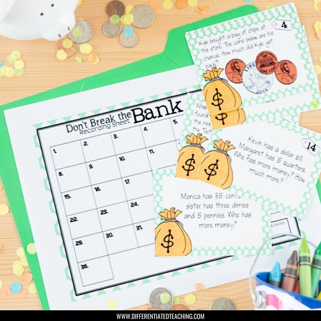Money Task Cards: Counting Money, Making Change, & Problem Solving - Differentiated Teaching with Rebecca Davies