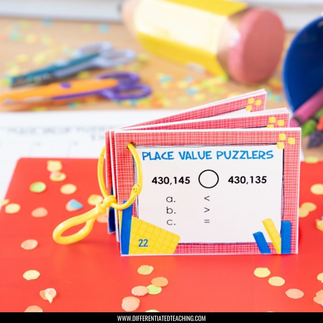 Place Value Task Cards: Convert, Compare, & Order Numbers through 999,999 - Differentiated Teaching with Rebecca Davies