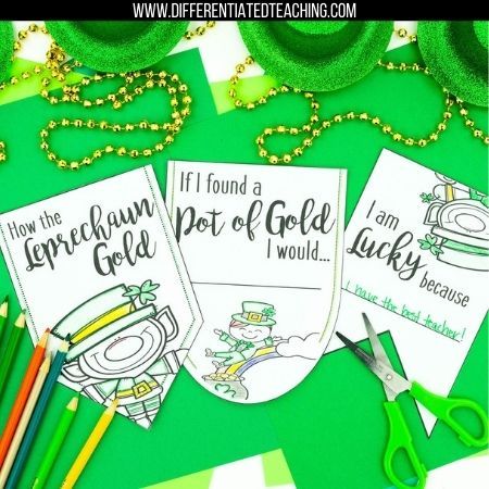 St. Patrick's Day Bunting Banners - March No Prep Writing Activity - Differentiated Teaching with Rebecca Davies
