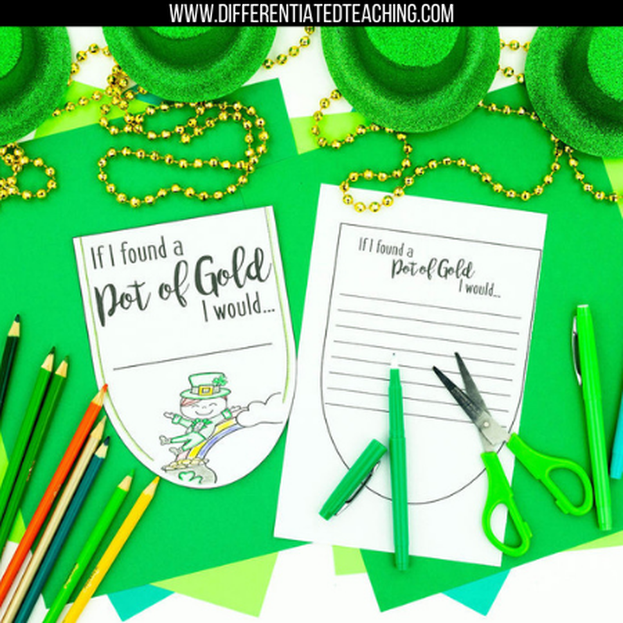 St. Patrick's Day Bunting Banners - March No Prep Writing Activity - Differentiated Teaching with Rebecca Davies