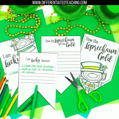 St. Patrick's Day Bunting Banners - March No Prep Writing Activity - Differentiated Teaching with Rebecca Davies
