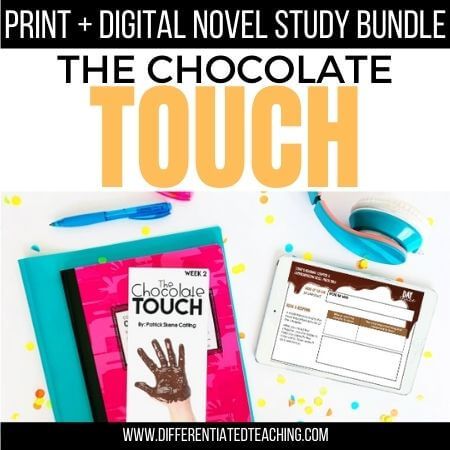 The Chocolate Touch Novel Study: Comprehension Questions & Vocabulary Activities for Readers - Differentiated Teaching with Rebecca Davies