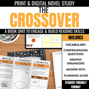 The Crossover by Kwame Alexander Novel Study Activities - Differentiated Teaching with Rebecca Davies