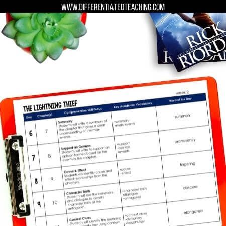 The Lightning Thief Novel Study Unit - Differentiated Teaching with Rebecca Davies