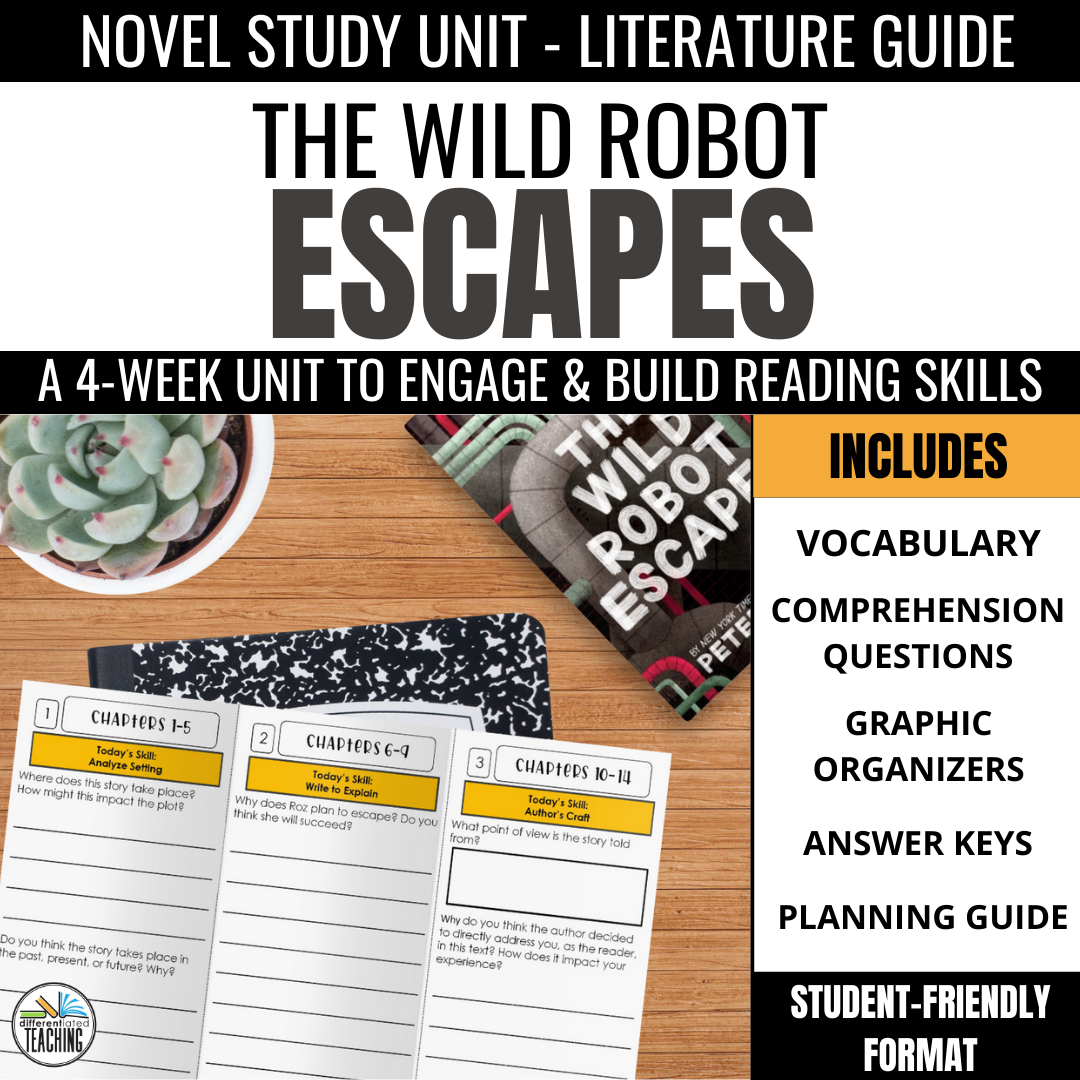 The Wild Robot Escapes Novel Study - Differentiated Teaching with Rebecca Davies