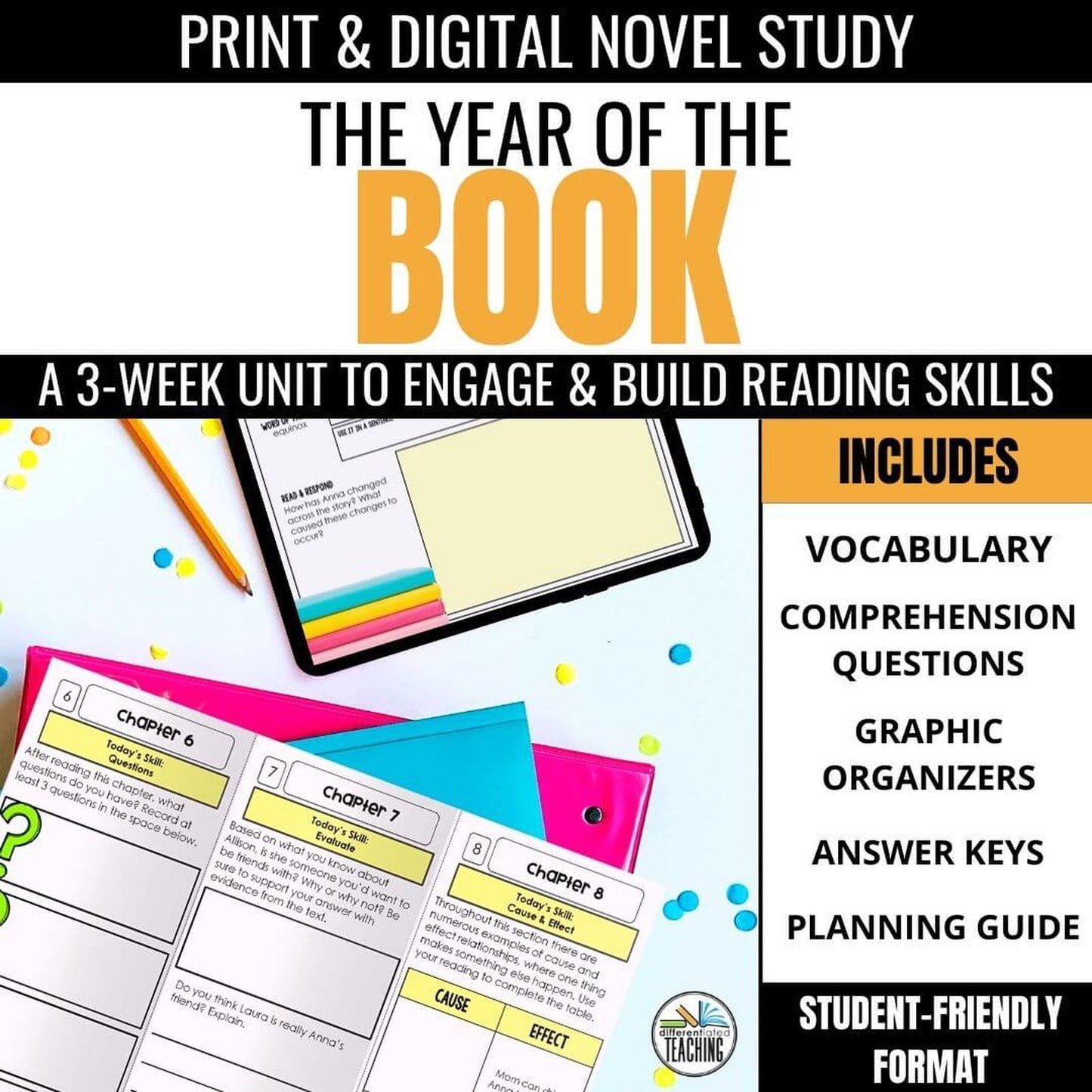 The Year of the Book Novel Unit - Differentiated Teaching with Rebecca Davies