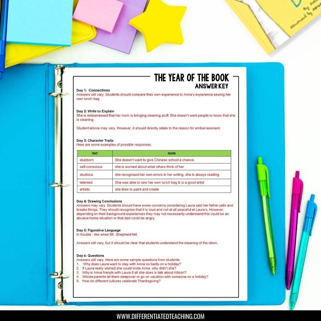 The Year of the Book Novel Unit - Differentiated Teaching with Rebecca Davies