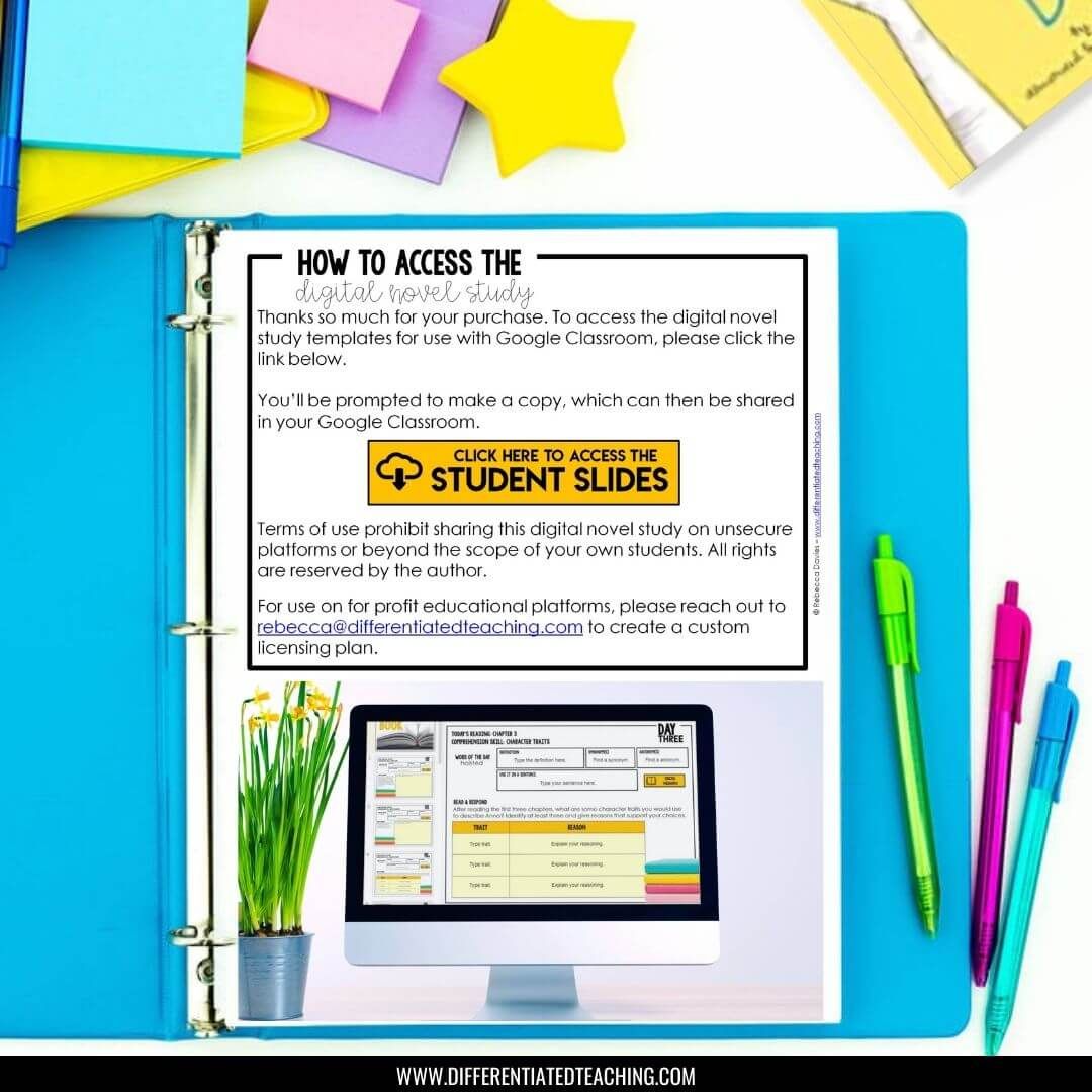 The Year of the Book Novel Unit - Differentiated Teaching with Rebecca Davies