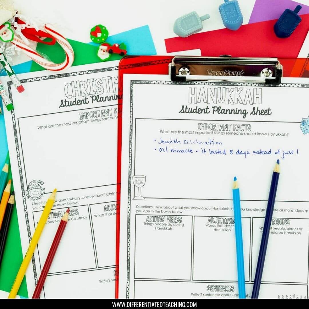 Winter Holidays Around the World: A December Reading & Poetry Writing Activity - Differentiated Teaching with Rebecca Davies