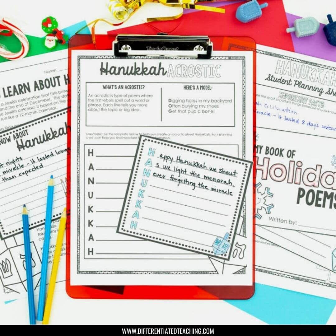 Winter Holidays Around the World: A December Reading & Poetry Writing Activity - Differentiated Teaching with Rebecca Davies