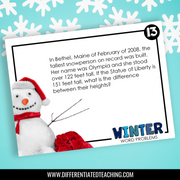 Winter Word Problems for 4th grade: Story Problem Task Cards - Differentiated Teaching with Rebecca Davies