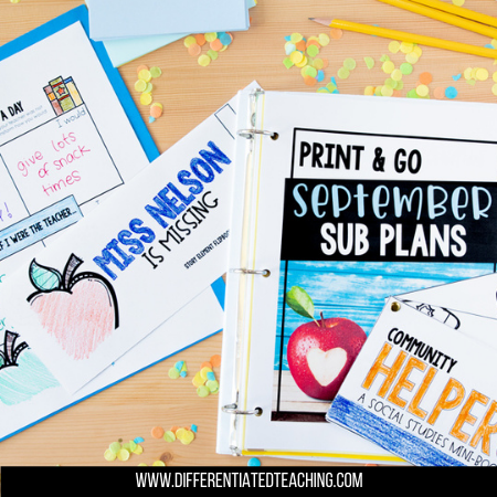 1st Grade Sub Plan Bundle: Emergency Substitute Plans for the Whole School Year - Differentiated Teaching with Rebecca Davies