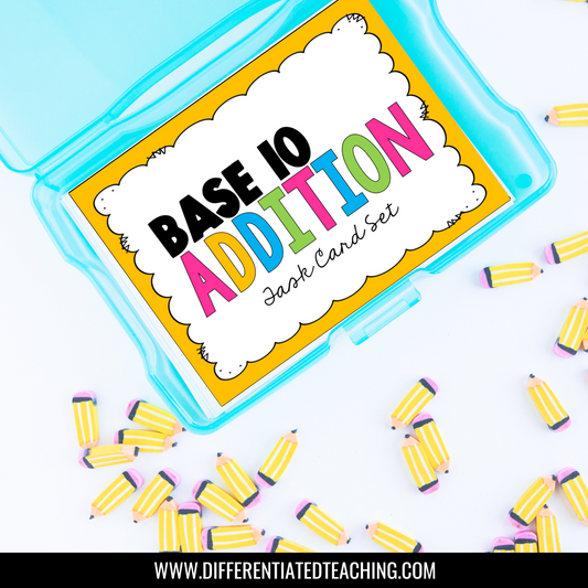 2-Digit Addition with Regrouping Task Cards: Adding with Base 10 Blocks Models - Differentiated Teaching with Rebecca Davies