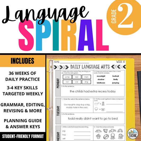 2nd Grade Daily Language Spiral Review - Differentiated Teaching with Rebecca Davies