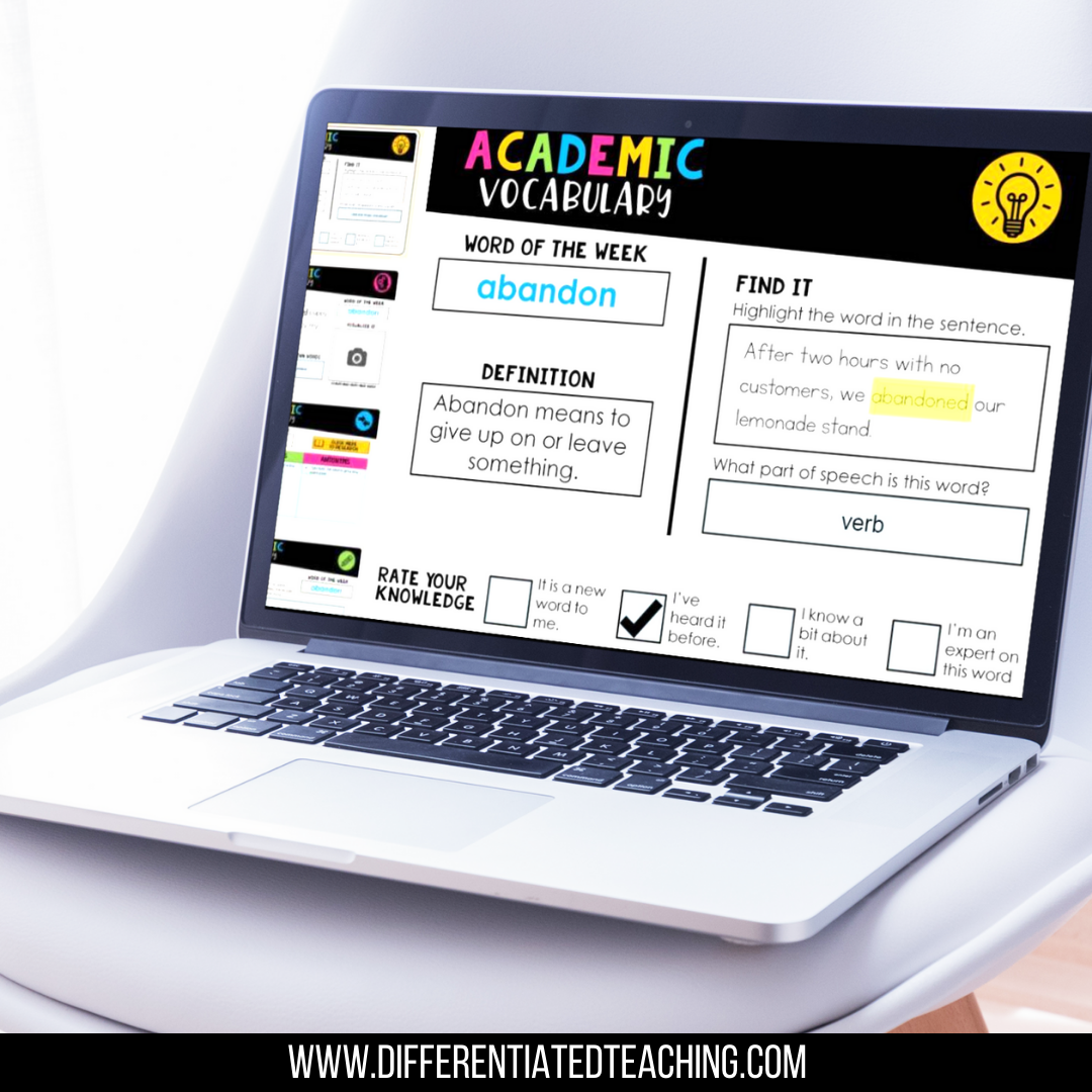 5th Grade Academic Vocabulary: Digital activities to boost academic language - Differentiated Teaching with Rebecca Davies