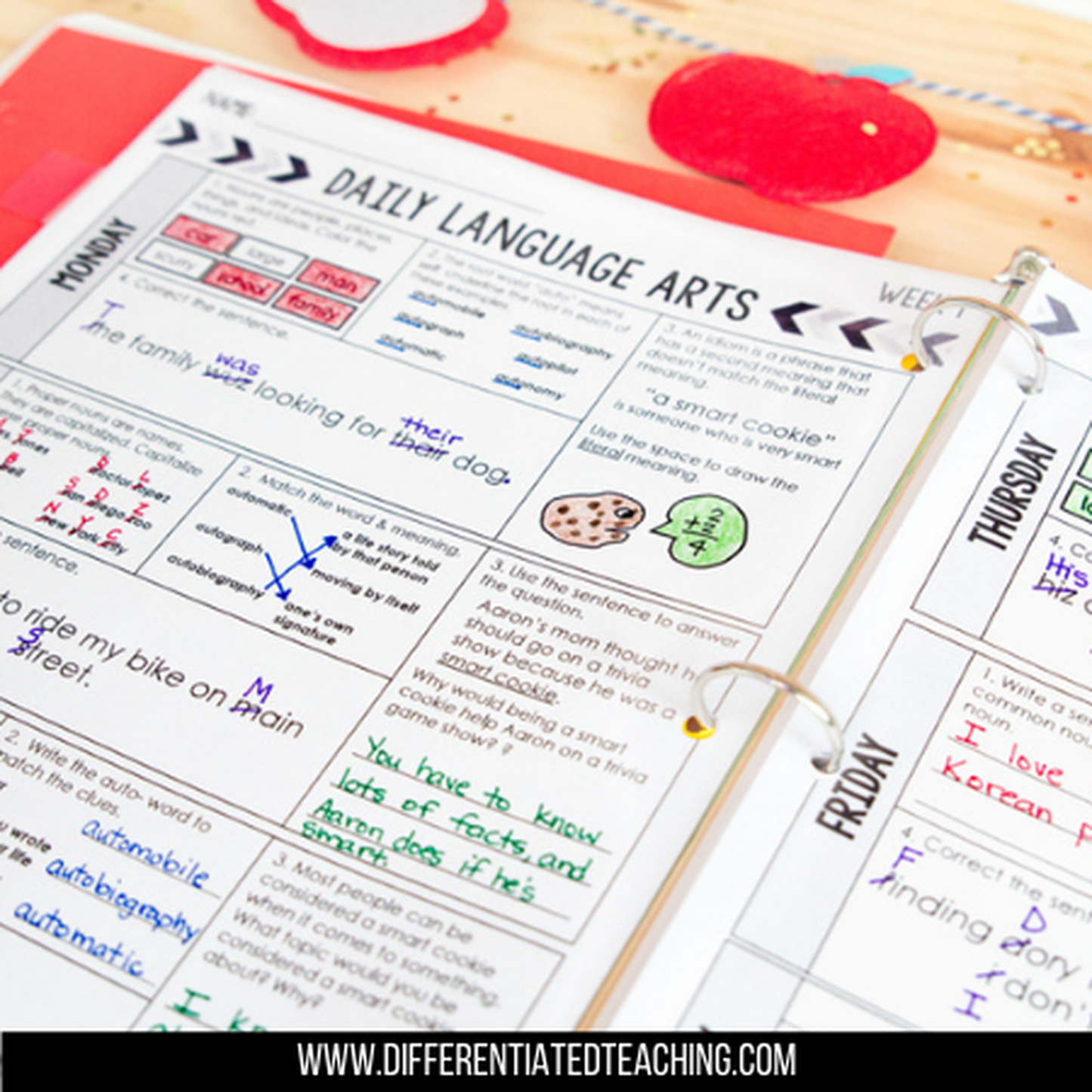 5th Grade Daily Language Spiral Review - Differentiated Teaching with Rebecca Davies