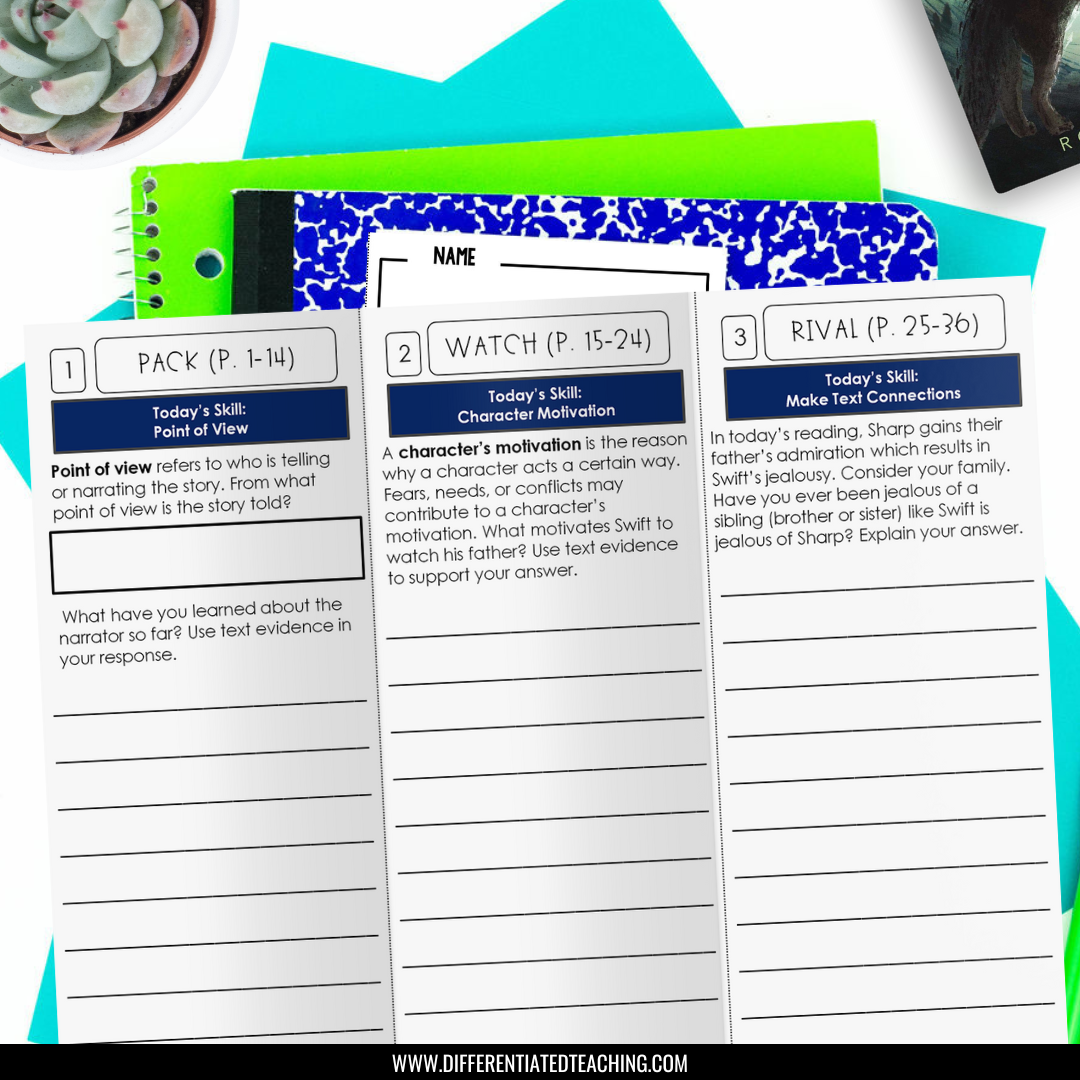 A Wolf Called Wander Novel Study - Differentiated Teaching with Rebecca Davies