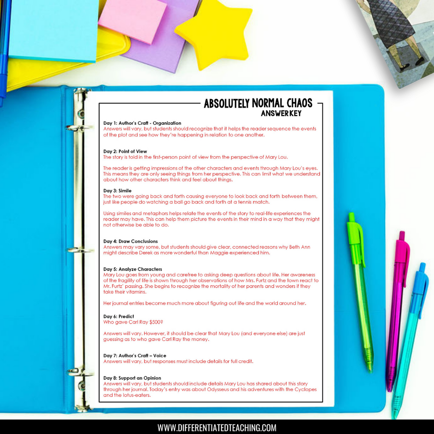 Absolutely Normal Chaos Novel Study Bundle - Differentiated Teaching with Rebecca Davies