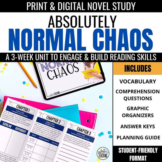 Absolutely Normal Chaos Novel Study Bundle - Differentiated Teaching with Rebecca Davies