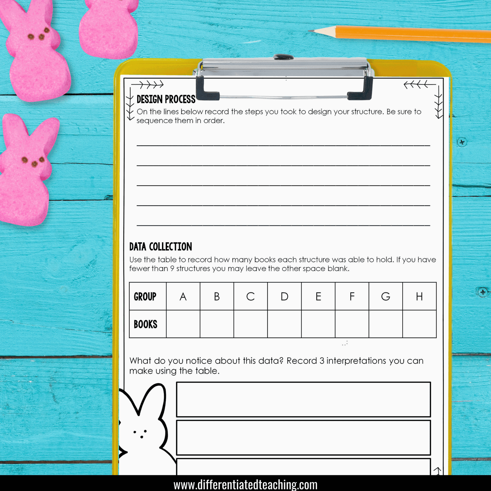 April STEM Challenge - Easter Marshmallow Chick Science for Spring using Peeps - Differentiated Teaching with Rebecca Davies