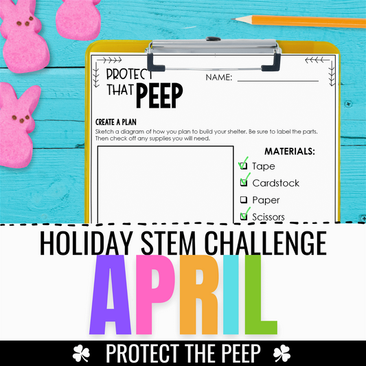 April STEM Challenge - Easter Marshmallow Chick Science for Spring using Peeps - Differentiated Teaching with Rebecca Davies