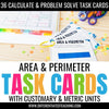 Area & Perimeter Task Cards for Customary & Metric Measurement - Differentiated Teaching with Rebecca Davies