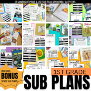 1st Grade Sub Plan Bundle | Emergency Substitute Plans for the Whole Year
