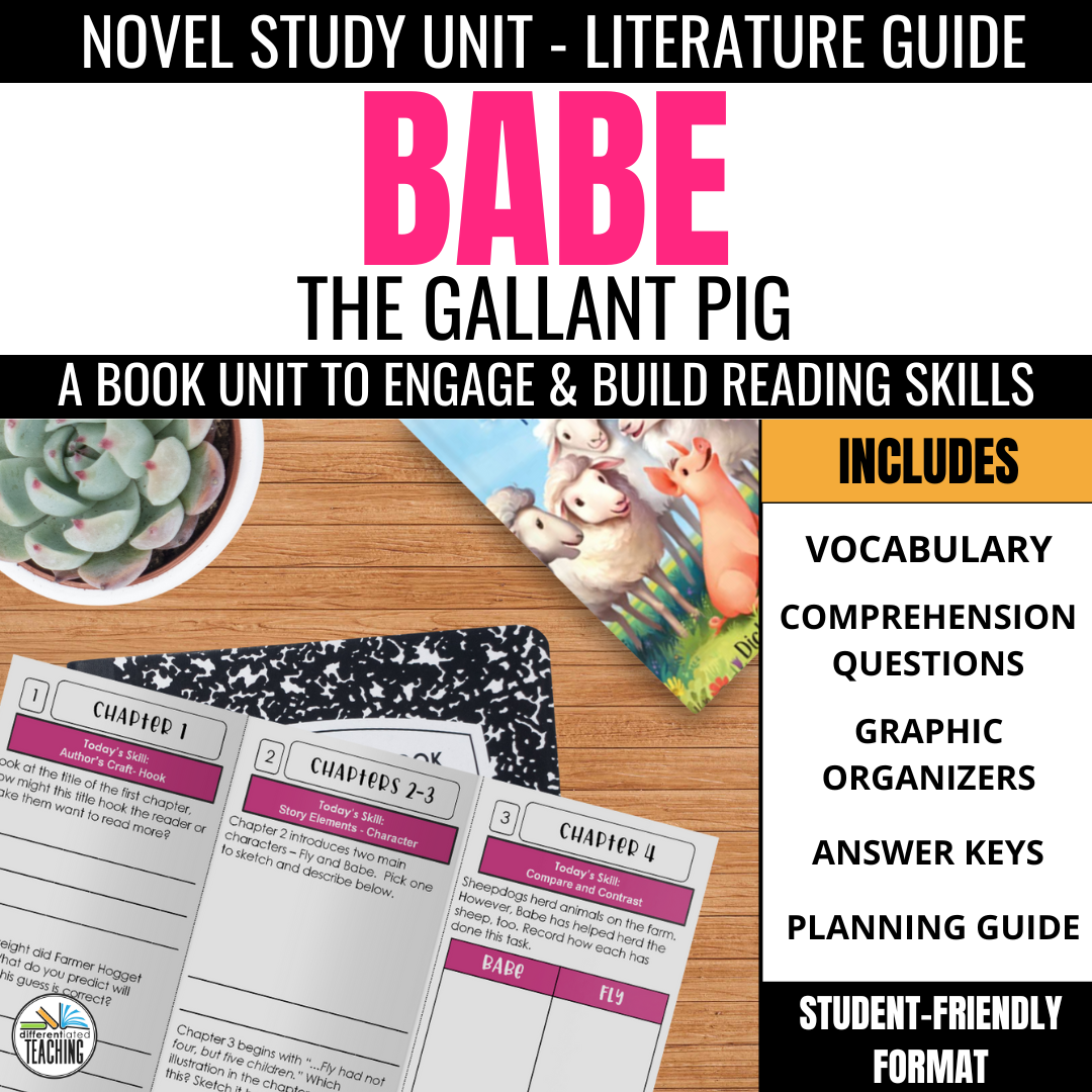 Babe the Gallant Pig Novel Study - Differentiated Teaching with Rebecca Davies