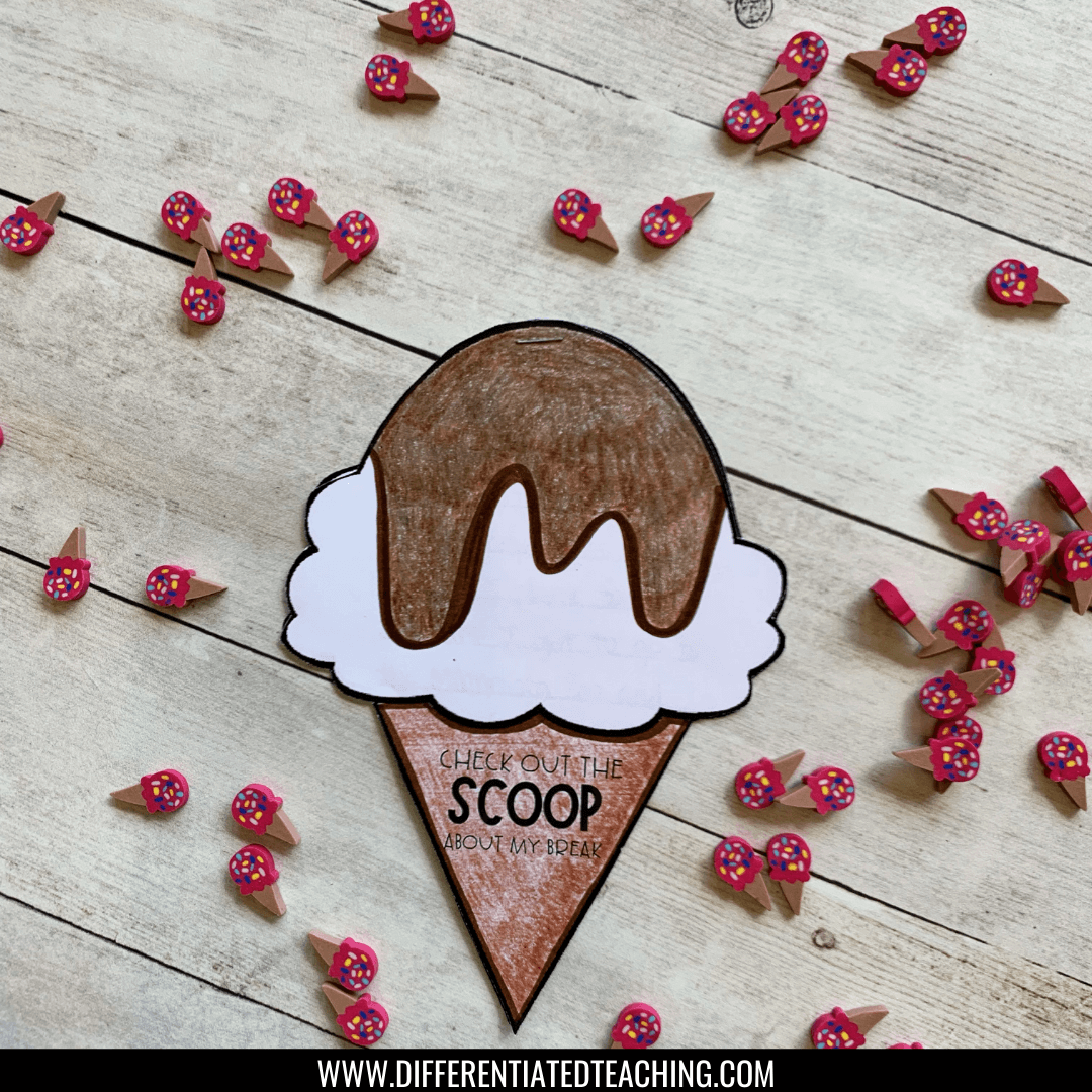 Back-to-School Writing Craft - The Scoop about My Summer - Differentiated Teaching with Rebecca Davies