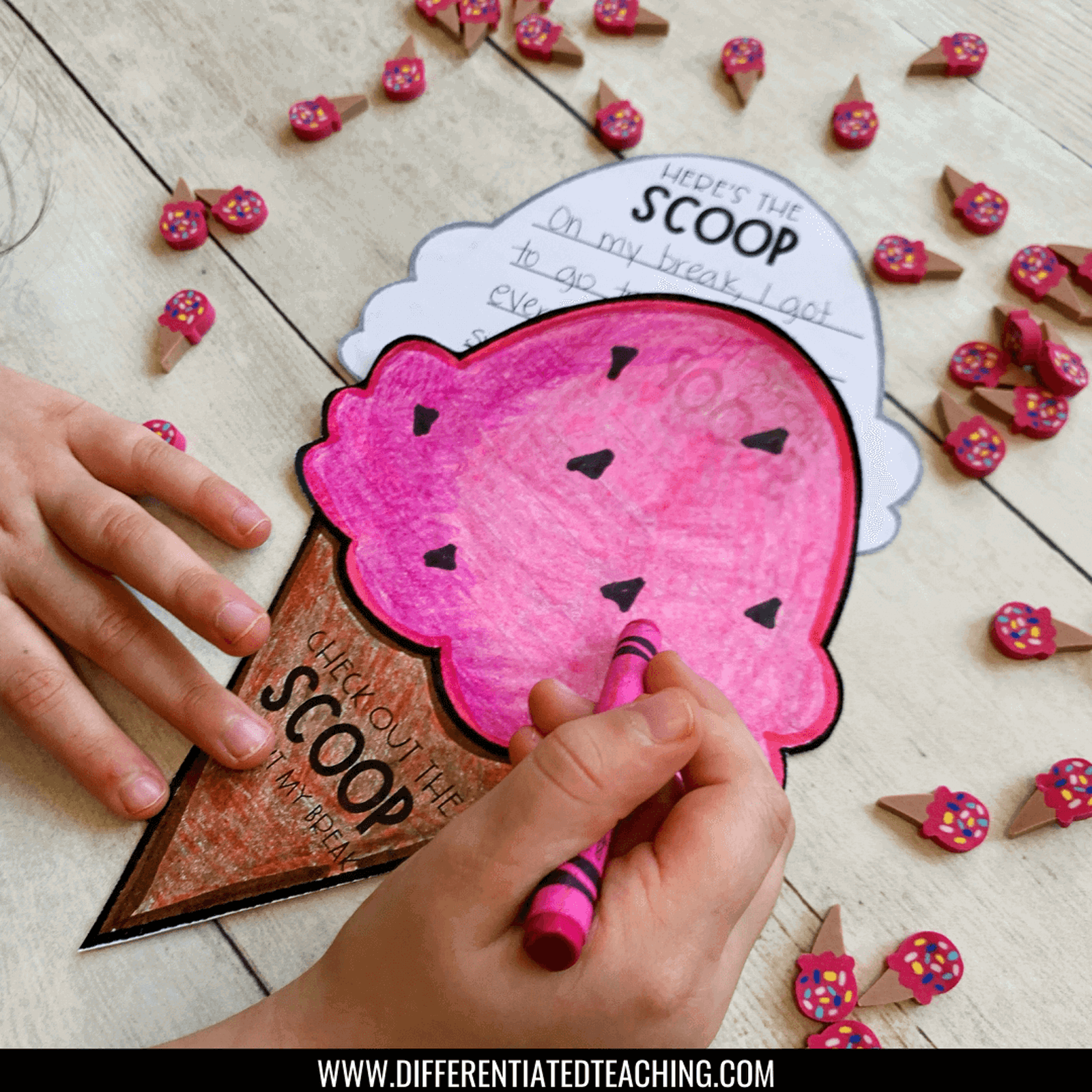 Back-to-School Writing Craft - The Scoop about My Summer - Differentiated Teaching with Rebecca Davies