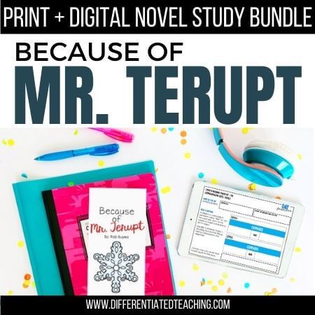 Because of Mr. Terupt Novel Study - Differentiated Teaching with Rebecca Davies