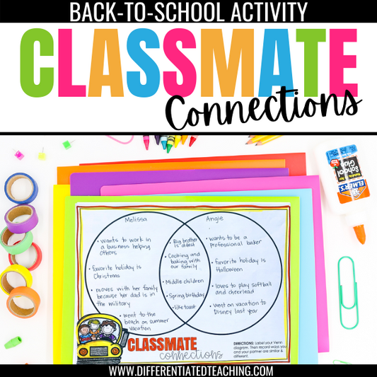 Class Connections: First Day of School Activity for Back to School Bulletin Board - Differentiated Teaching with Rebecca Davies