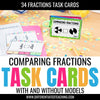 Comparing Fractions Task Cards: Compare fractions with & without models - Differentiated Teaching with Rebecca Davies