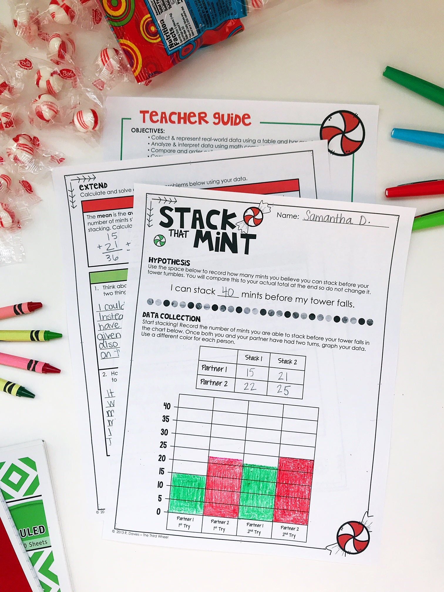 December STEM Challenge: Building Peppermint Towers Holiday Activity (Christmas) - Differentiated Teaching with Rebecca Davies