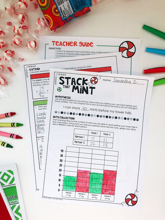 December STEM Challenge: Building Peppermint Towers Holiday Activity (Christmas) - Differentiated Teaching with Rebecca Davies