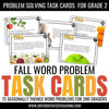 Fall Word Problems: Seasonal Story Problem Task Cards for Math - Differentiated Teaching with Rebecca Davies