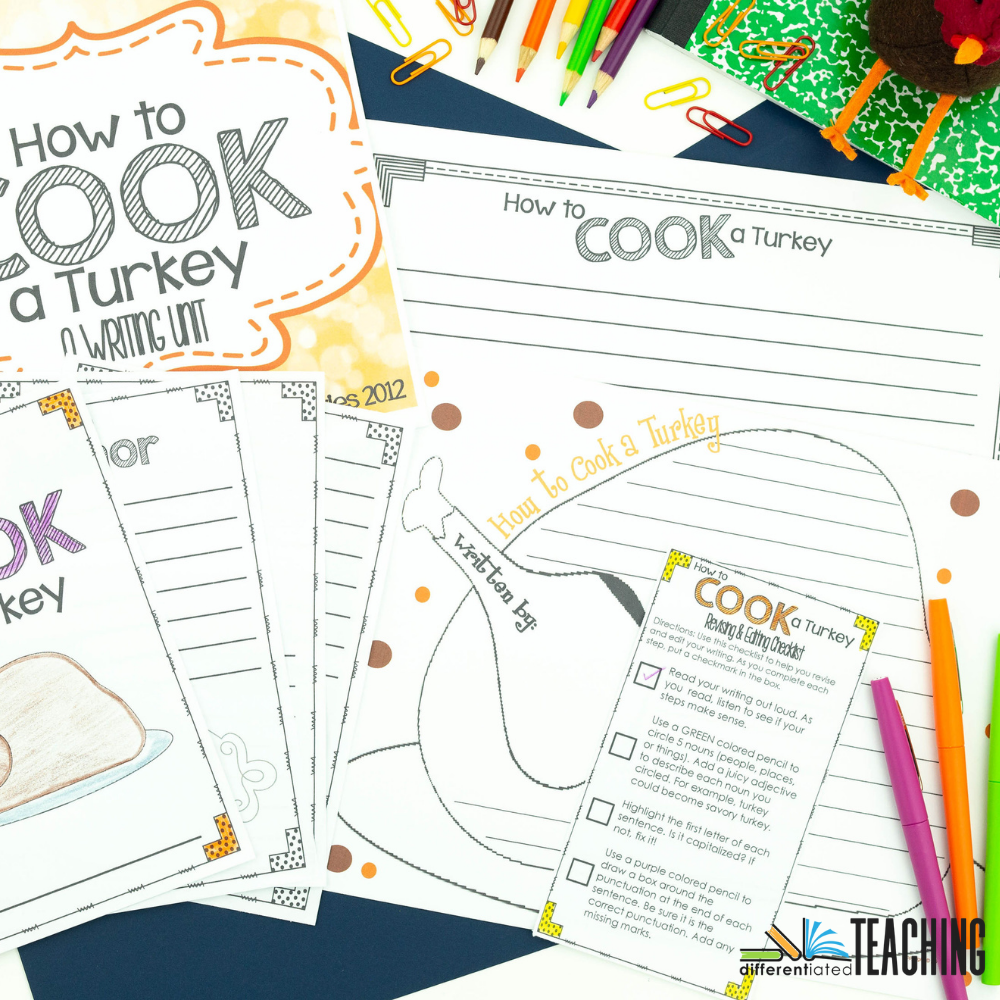 How to Cook a Turkey: November Writing Prompt Activity for Thanksgiving - Differentiated Teaching with Rebecca Davies