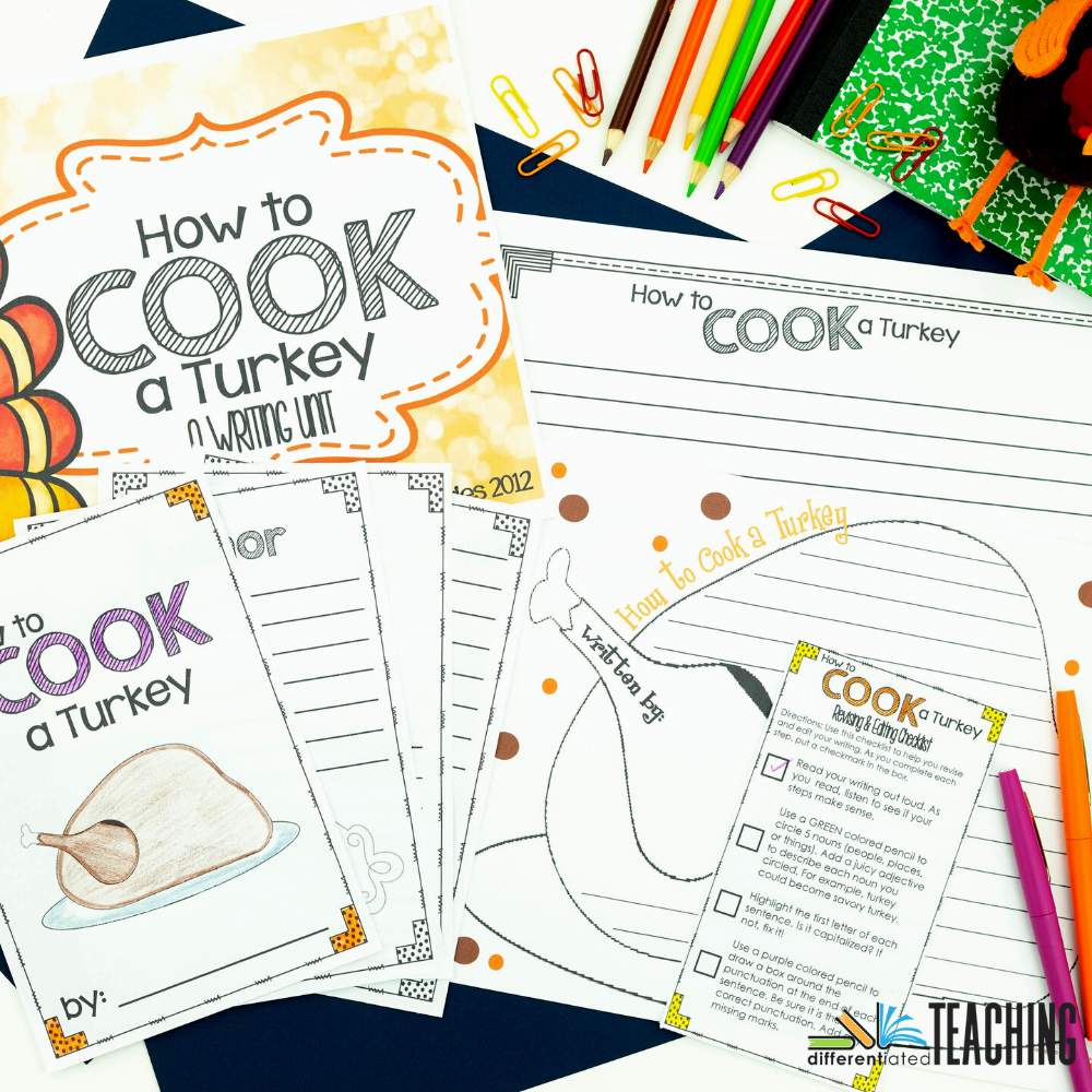 How to Cook a Turkey: November Writing Prompt Activity for Thanksgiving - Differentiated Teaching with Rebecca Davies