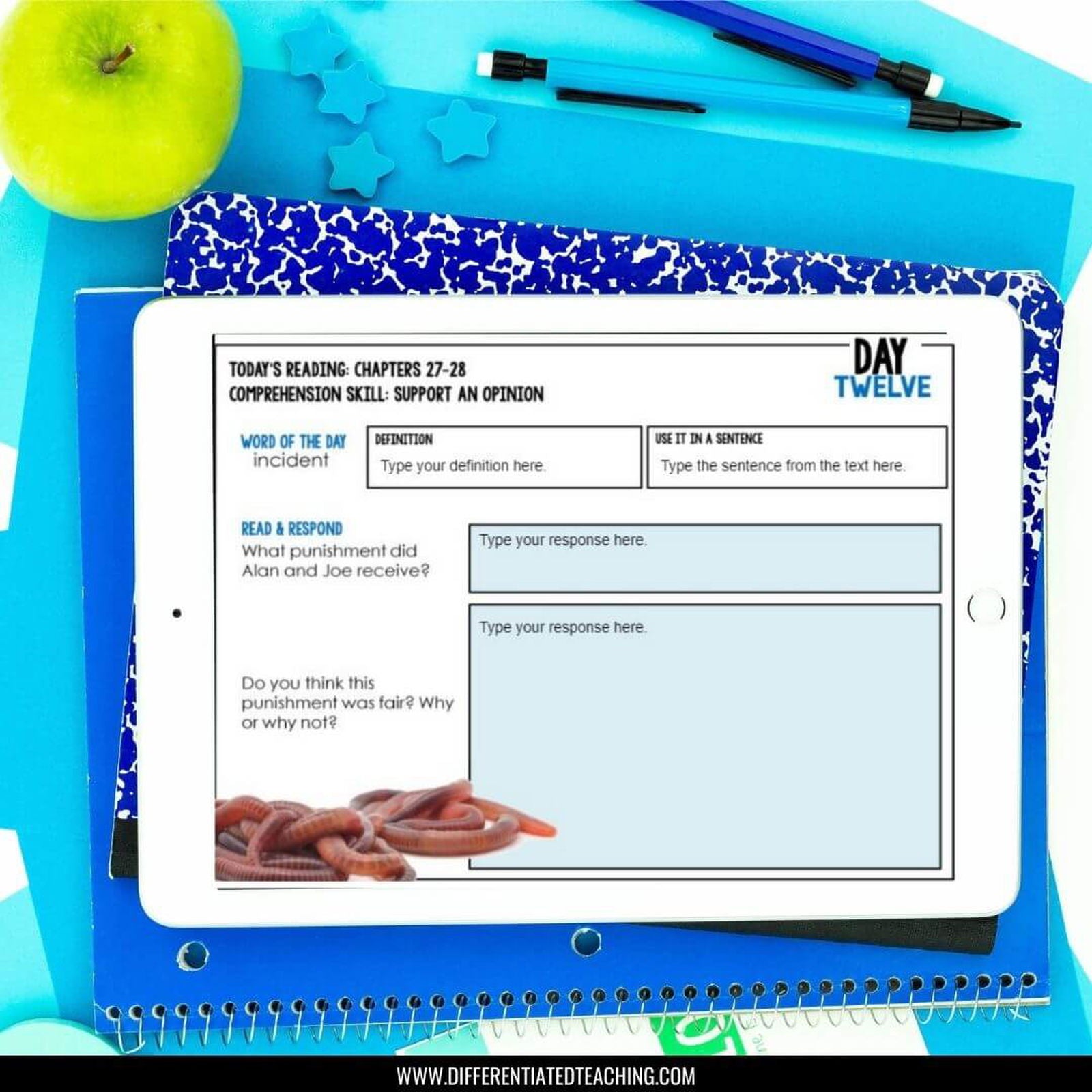 How to Eat Fried Worms Novel Study - Differentiated Teaching with Rebecca Davies