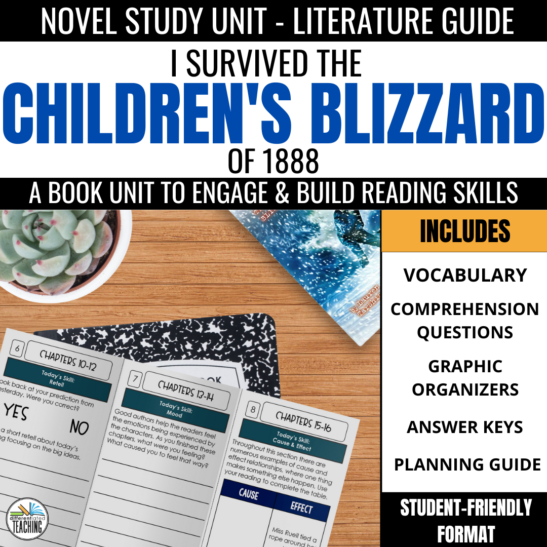 I Survived the Children's Blizzard of 1888 Novel Study - Differentiated Teaching with Rebecca Davies