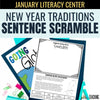 January Literacy Center: New Year Traditions Cut & Paste Book - Differentiated Teaching with Rebecca Davies