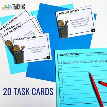 Martin Luther King Editing Task Cards - Differentiated Teaching with Rebecca Davies